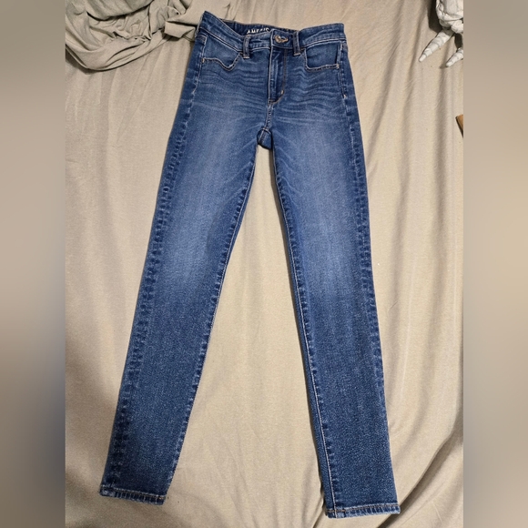 American Eagle Super High Rise Jeggings Sz 0 Short - Picture 4 of 13